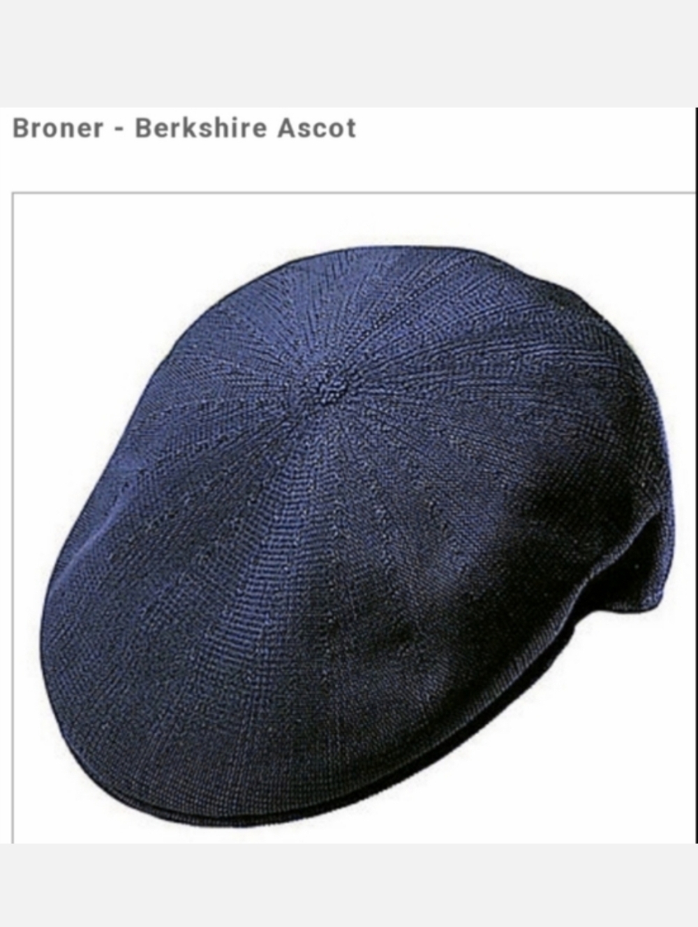 Broner Poly Knit Berkshire Ascot Ivy Cap Navy Blue Sz Small 6⅞-7